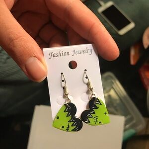 Frankenstein hand painted earrings